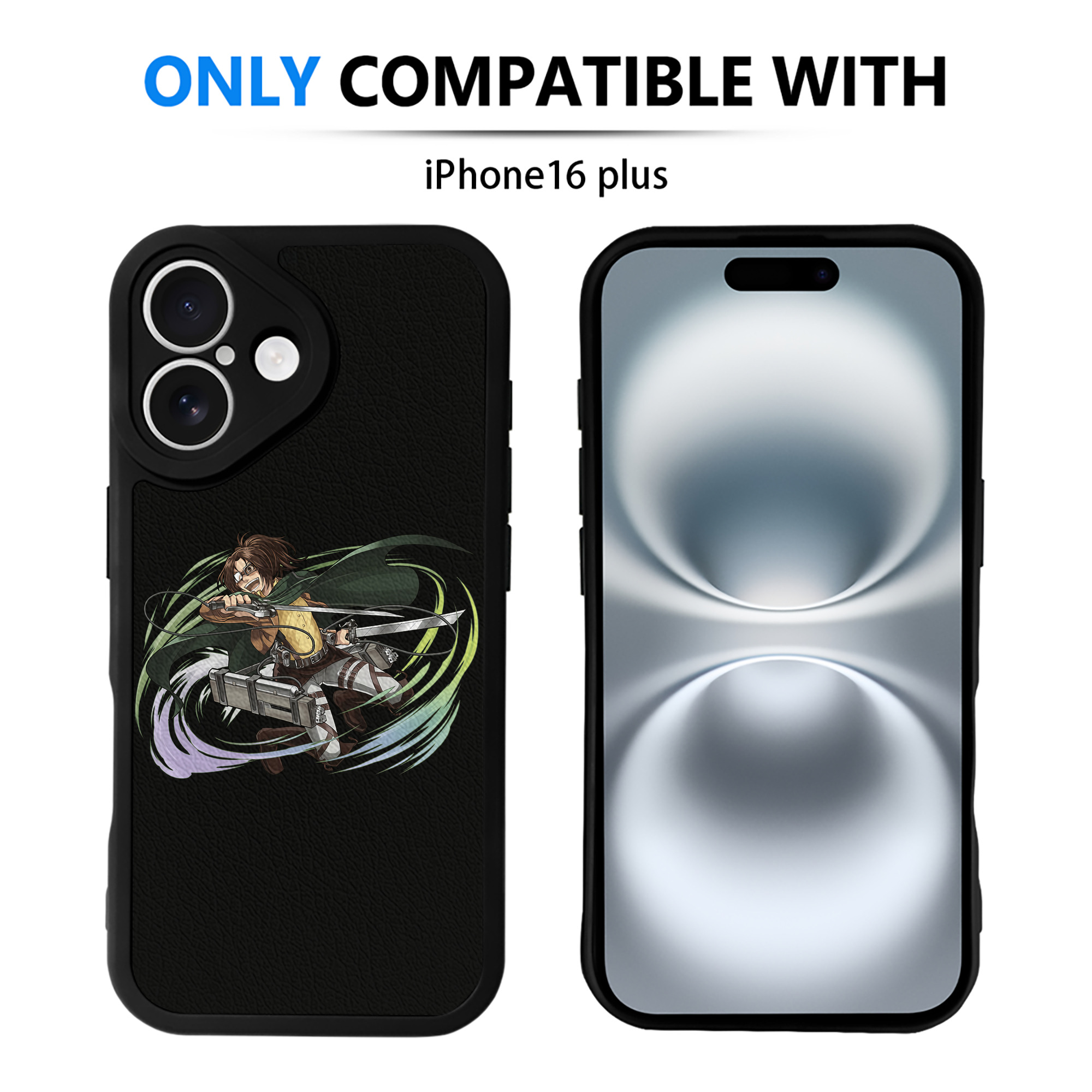 （画像用） 進撃の巨人 ハンジ·ゾエ Attack on Titan Hanji Zoe 【iPhone 16シリーズ対応】シリコンスマホケース（レザー調） 材質：シリコン